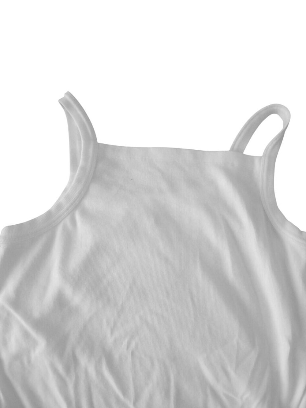Pilcro Womens White Ribbed Tank Top Bodysuit Square Neck Snap Closure Size 2X - Picture 8 of 14